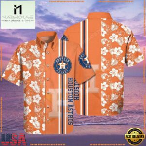 MLB Houston Astros Orange Blossom Summer Hawaiian Shirt