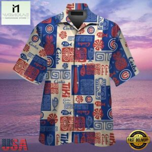 MLB Island Play Ball Cubs Patterned Hawaiian Chicago Cubs Shirt