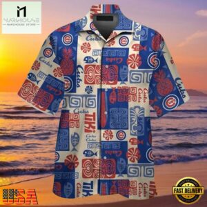 MLB Island Play Ball Cubs Patterned Hawaiian Chicago Cubs Shirt