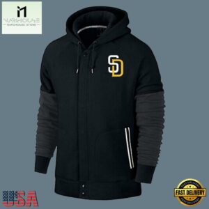 MLB Jersey San Diego Padres Zip UP Hoodie Black