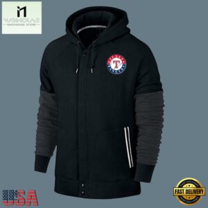 MLB Jersey Texas Rangers Zip UP Hoodie Black