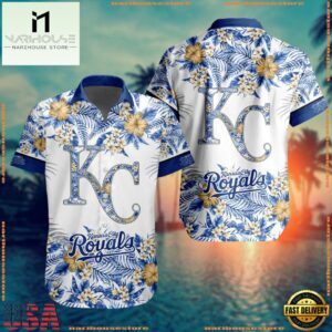 MLB Kansas City Royals Special Tropical Flower Hawaiian Shirt, Baseball Team Button Shirt Design