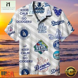 MLB Keep Calm And Dodgers On Aloha Hawaiian Shirt Relax And Cheer Design
