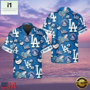 MLB LA Dodgers Iconic Blue Game Day Aloha Shirt - LA Dodgers Style Hot Trending Summer Hawaiian Shirt