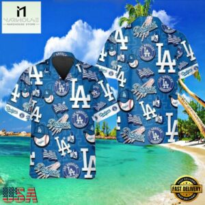 MLB LA Dodgers Iconic Blue Game Day Aloha Shirt - LA Dodgers Style Hot Trending Summer Hawaiian Shirt