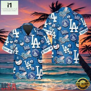 MLB LA Dodgers Iconic Blue Game Day Aloha Shirt - LA Dodgers Style Hot Trending Summer Hawaiian Shirt
