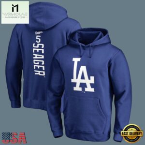 MLB Los Angeles Dodgers Corey Seager Pullover Hoodie Blue