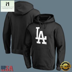 MLB Los Angeles Dodgers Hooded Baseball Sweatshirt Black