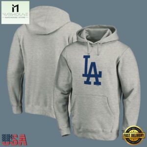 MLB Los Angeles Dodgers Hooded Baseball Sweatshirt Grey