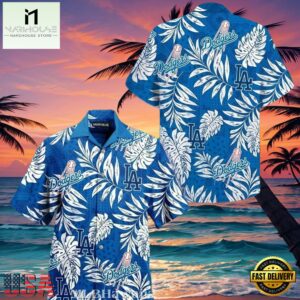 MLB Los Angeles Dodgers Monochrome Foliage Aloha Shirt Elegant Fan Gear