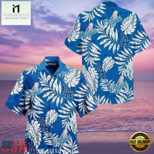 MLB Los Angeles Dodgers Monochrome Foliage Aloha Shirt Elegant Fan Gear