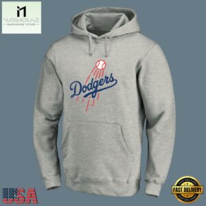 MLB Los Angeles Dodgers Pullover Merchandise Hoodie Grey