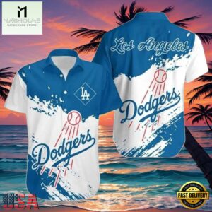 MLB Los Angeles Dodgers Wave Splash Style Hot Trending Summer Hawaiian Shirt Dynamic Blue Contrast