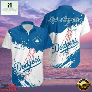 MLB Los Angeles Dodgers Wave Splash Style Hot Trending Summer Hawaiian Shirt Dynamic Blue Contrast