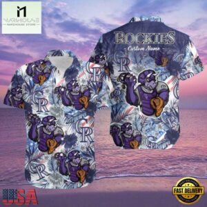 MLB Mascot Swing Colorado Rockies Custom Aloha Shirt