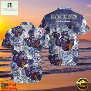 MLB Mascot Swing Colorado Rockies Custom Aloha Shirt