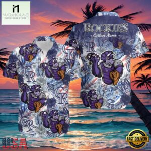 MLB Mascot Swing Colorado Rockies Custom Aloha Shirt