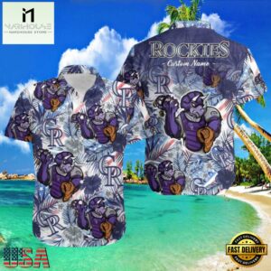 MLB Mascot Swing Colorado Rockies Custom Aloha Shirt