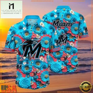 MLB Miami Marlins Oceanic Floral Aloha Shirt For Mens Womens 6 MLB Miami Marlins Oceanic Floral Aloha Shirt