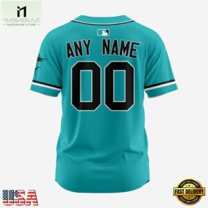 MLB Miami Marlins Custom Name Number New Design Baseball Jersey Shirts 3 MLB Miami Marlins Personalized Baseball Team Alternate Design Concept Jersey Shirts