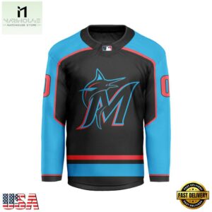 MLB Miami Marlins Special Hockey Jersey Design Concept