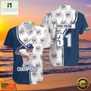 MLB Mike Piazza Dodgers Champions Jersey Style Hot Trending Summer Hawaiian Shirt Legacy Edition
