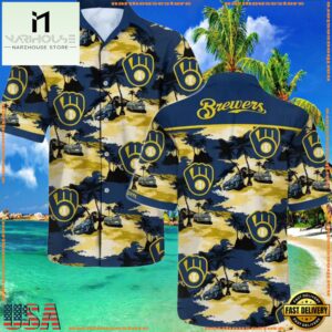 MLB Milwaukee Brewers Floral Hawaiian Short Sleeve Shirt New Designs 7 MLB Milwaukee Brewers Floral Hawaiian Short Sleeve ShirtGroup