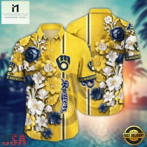 MLB Milwaukee Brewers Hawaiian Shirt Blooming Elegance