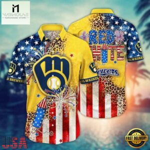 MLB Milwaukee Brewers Hawaiian Shirt Red White Wild Design