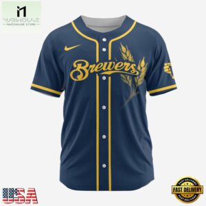 MLB Milwaukee Brewers Personalized Baseball Team Alternate Design Concept Jersey Shirts