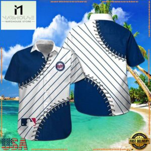 MLB Minnesota Twins Baseball Stitch Summer Hawaiian Shirt