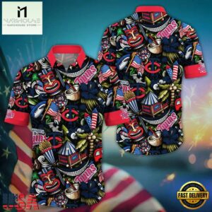 MLB Minnesota Twins Baseball Team Design Flower New Hawaiian Shirts