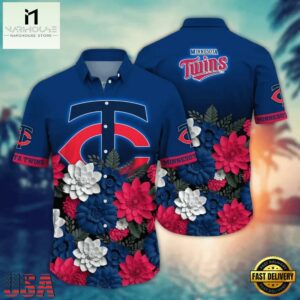 MLB Minnesota Twins Bold Bloom Hawaiian Shirt