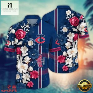 MLB Minnesota Twins Classic Floral Hawaiian Shirt
