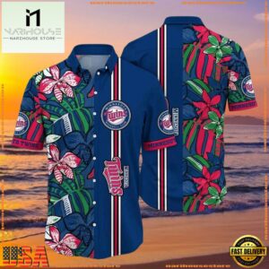 MLB Minnesota Twins Floral Stripe Aloha Shirt For Mens Womens 6 MLB Minnesota Twins Floral Stripe Aloha Shirt