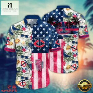 MLB Minnesota Twins Patriotic Paradise Hawaiian Shirt