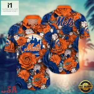 MLB New York Mets Flower Aloha Baseball Hawaiian Shirts