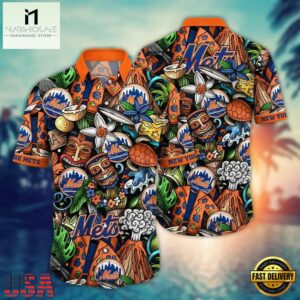 MLB New York Mets Flower Palm Tree Hot Hawaiian Shirts