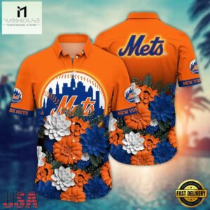 MLB New York Mets Flower Palm Tree Summer Hawaiian Shirts