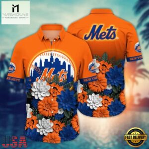 MLB New York Mets Island Blooms Hawaiian Shirt
