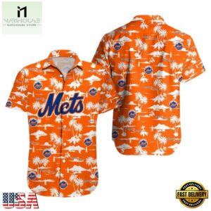 MLB New York Mets Orange Paradise Vibes Hawaiian Shirt