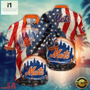 MLB New York Mets Team Logo Summer Hawaiian Shirts