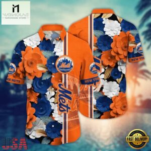 MLB New York Mets Tropical Blossom Hawaiian shirt