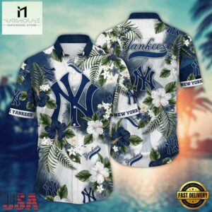 MLB New York Yankees Jungle Blossom Hawaiian Shirt
