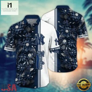 MLB New York Yankees Midnight Floral Hawaiian Shirt