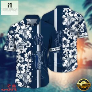 MLB New York Yankees Ocean Breeze Hibiscus Hawaiian Shirt