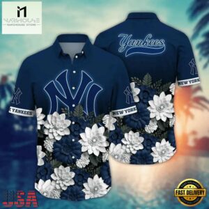 MLB New York Yankees Summer Flower Hawaiian Shirts Design