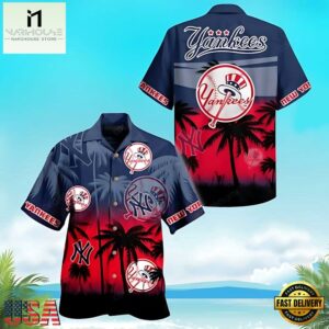 MLB New York Yankees Sunset Palms Hawaiian Shirt
