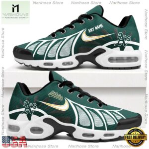 MLB Oakland Athletics Personalized Air Max Plus Shoes, Baseball Team Logo TN Shoes Design