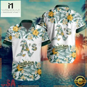 MLB Oakland Athletics Special Tropical Flower Hawaiian Shirt, Baseball Team Button Shirt Design